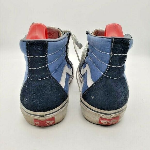 VANS Unisex Old Skool Sk8 Hi Suede Sneakers (Blue, Size Men's 7/ Womens 8.5) - Picture 5 of 8